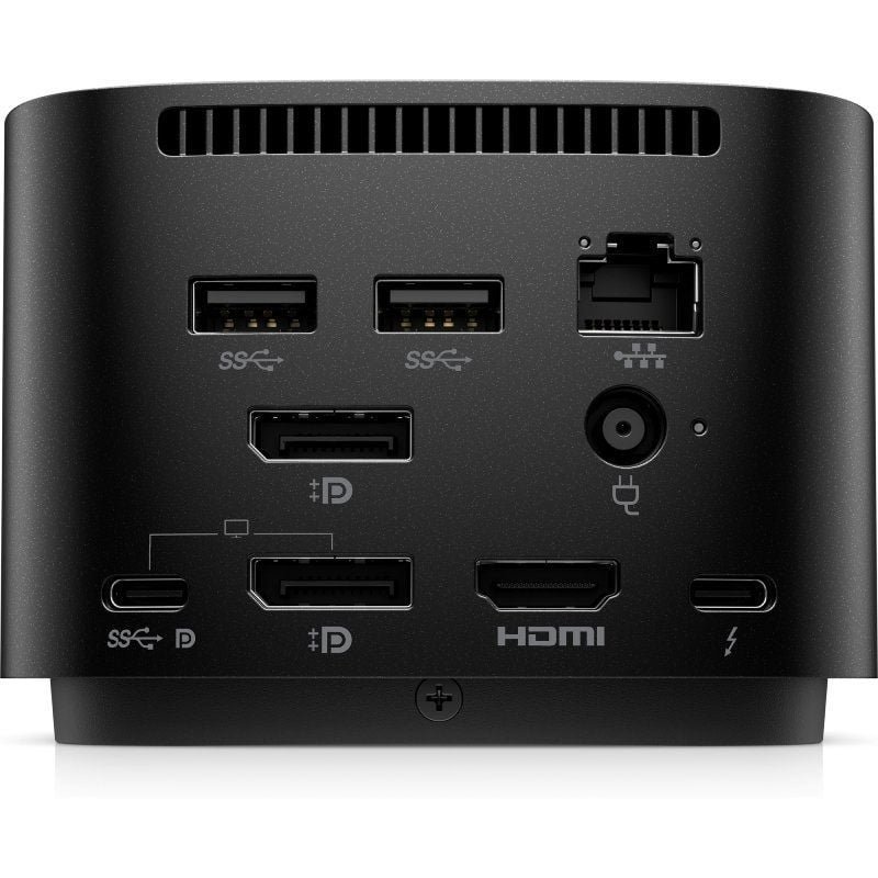 Docking USB Tipo-C HP Thunderbolt G4 280 W con cable combo/ 4xUSB/ 1xHDMI/ 1xRJ45/ 2xDisplayPort/ 1xJack/ 3xUSB Tipo-C PD/ 1xAC/ Negro