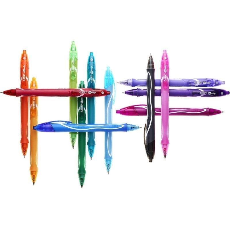 Caja de Bolígrafos de Tinta de Gel Retráctil Bic Gelocity Quick Dry 964826/ Verde, Azul, Rosa y Turquesa