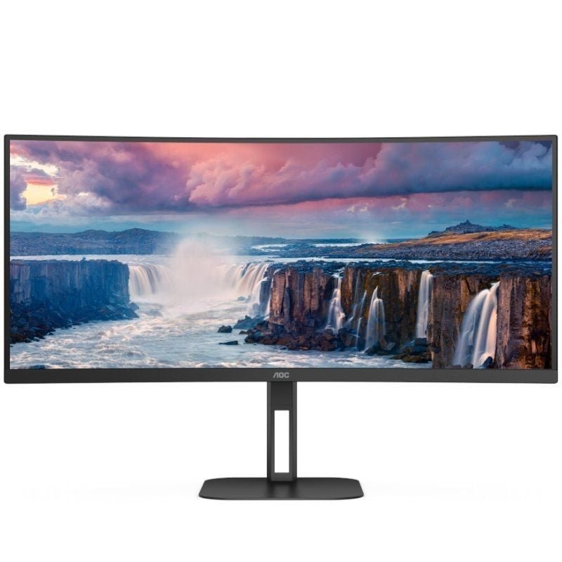 Monitor Profesional Ultraparonámico Curvo AOC CU34V5C/BK 34"/ WQHD/ Multimedia/ Negro
