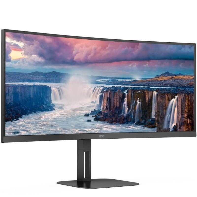 Monitor Profesional Ultraparonámico Curvo AOC CU34V5C/BK 34"/ WQHD/ Multimedia/ Negro