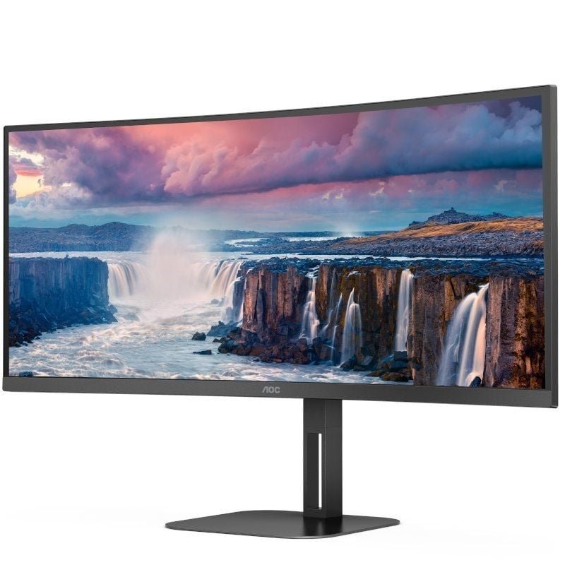 Monitor Profesional Ultraparonámico Curvo AOC CU34V5C/BK 34"/ WQHD/ Multimedia/ Negro