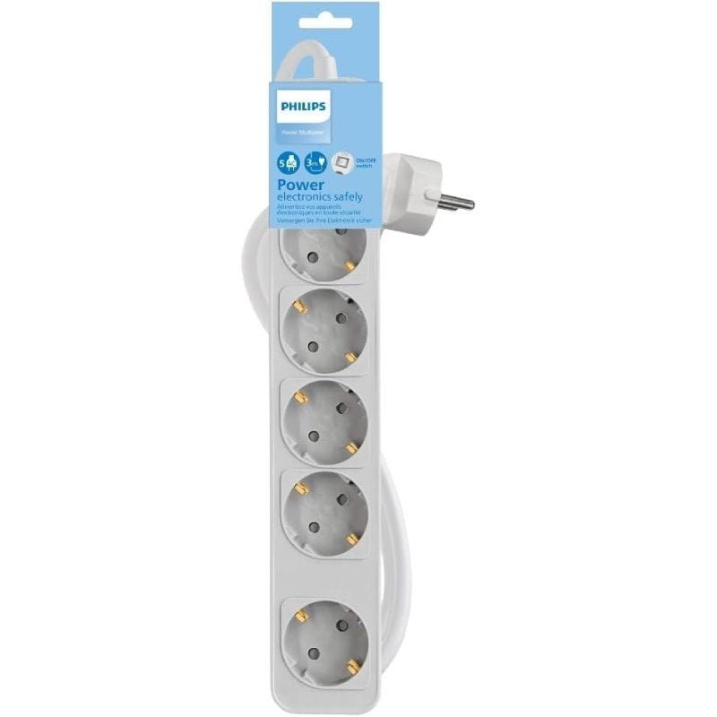 Regleta con Interruptor Philips CHP2154W/10/ 5 Tomas de corriente/ Cable 1.5m/ Blanco
