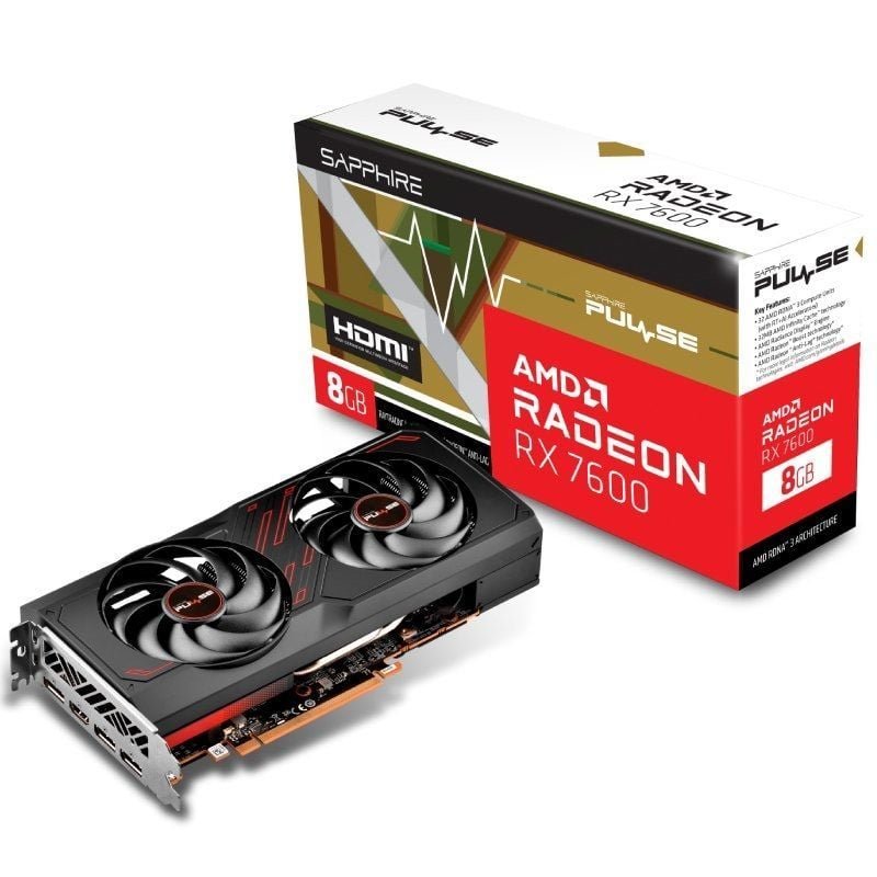 Tarjeta Gráfica Sapphire PULSE Radeon RX 7600 Gaming OC/ 8GB GDDR6