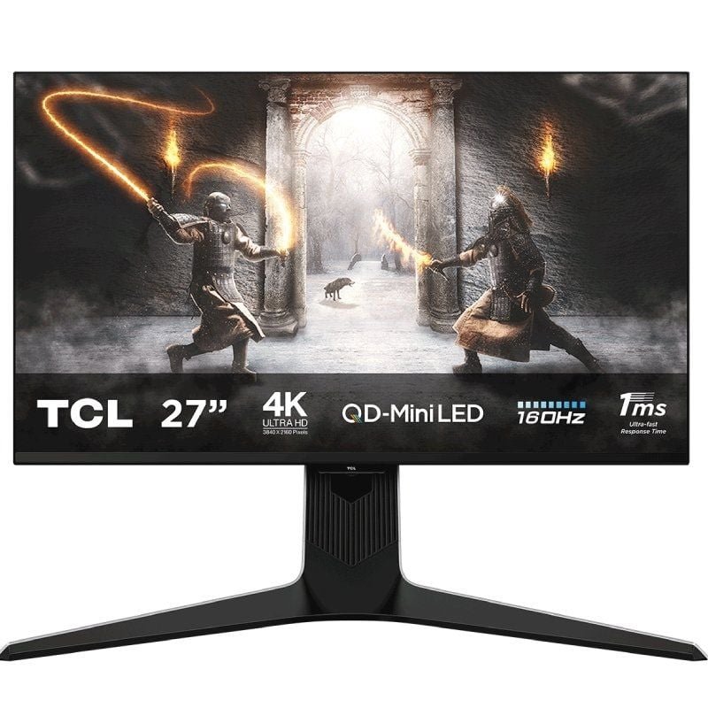 Monitor Gaming TCL 27R83U 27"/ 4K/ 1ms/ 160Hz/ VA/ Regulable en altura/ Blanco y Negro