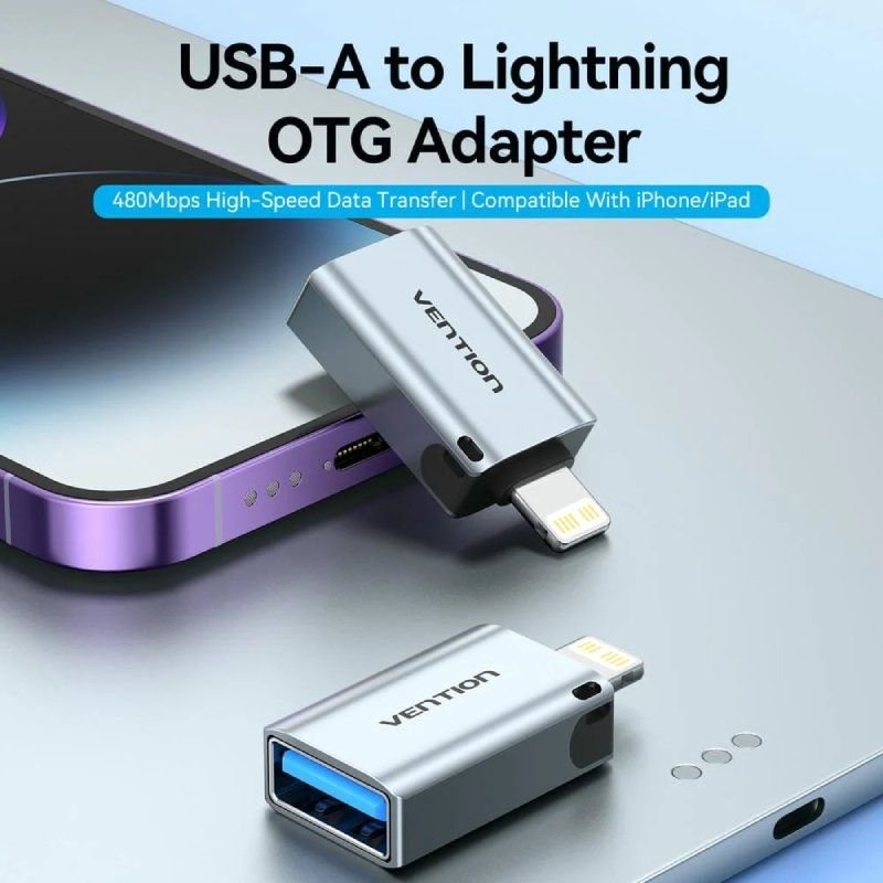 Adaptador OTG USB Vention CUCH0/ USB Hembra - Lightning Macho/ Azul