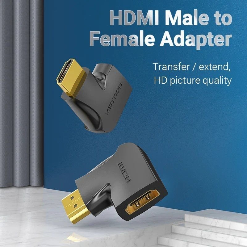 Adaptador HDMI 4K 270º Vention AIQB0-2/ HDMI Macho - HDMI Hembra/ Pack 2 Uds