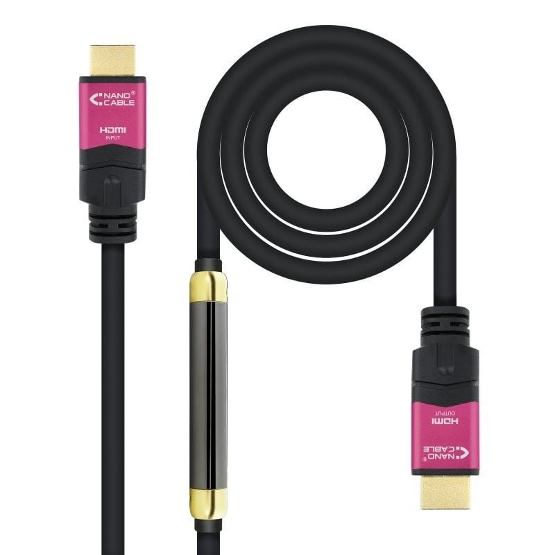 Cable HDMI 2.0 4K Nanocable 10.15.3730/ HDMI Macho - HDMI Macho/ 30m/ Negro