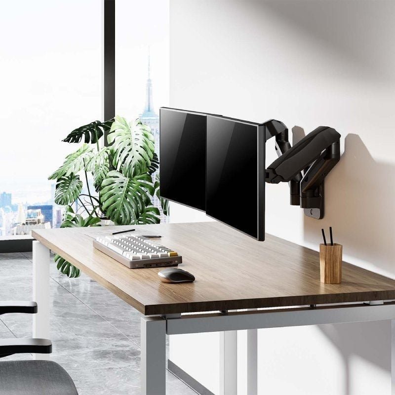 Soporte de Pared para 2 Monitores o TV Aisens WT32TSR-225/ Giratorio/ Inclinable/ hasta 9kg