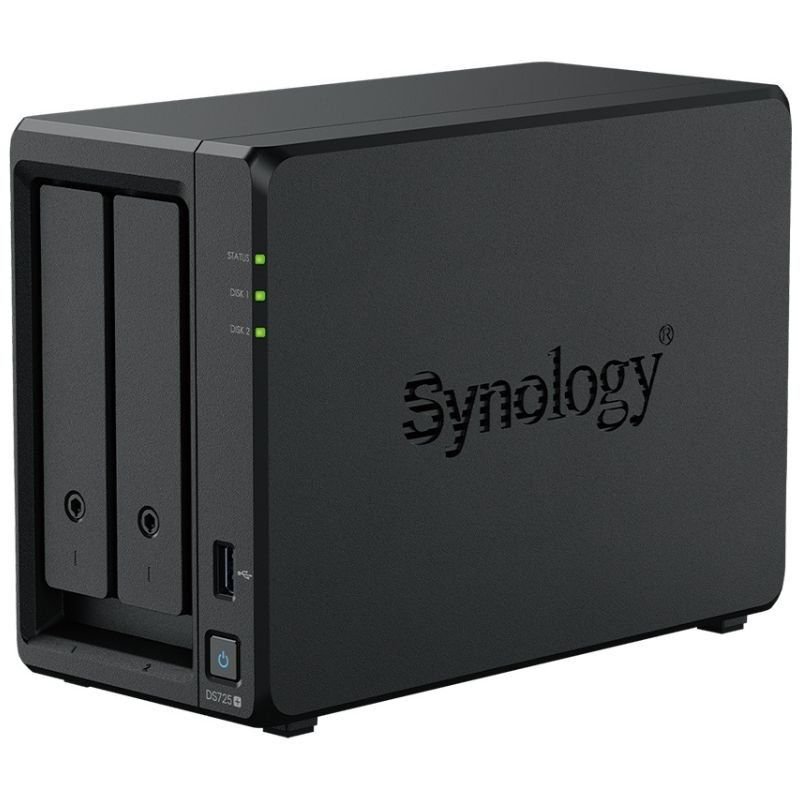 NAS Synology Diskstation DS725+/ 2 Bahías 3.5"- 2.5"/ 4GB DDR4/ 8TB/ Formato Torre