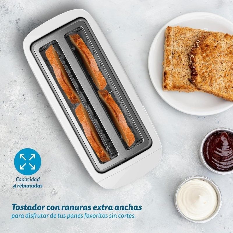 Tostador Grunkel TS-DOBLEMAXI/ 1400W/ Blanco