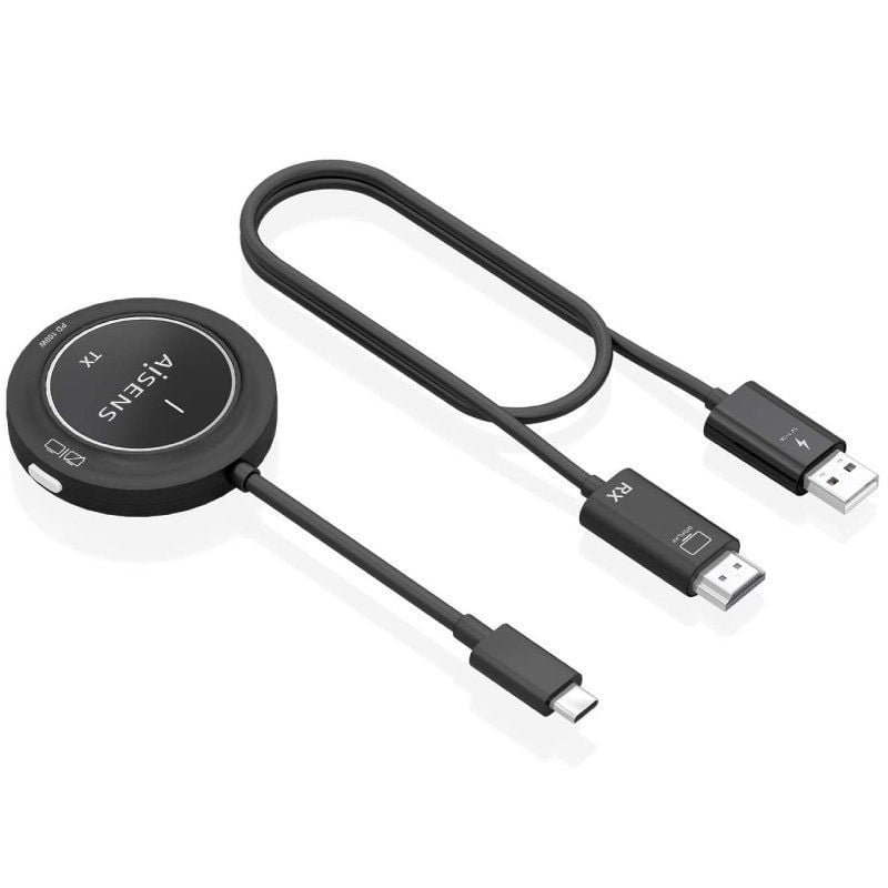 Adaptador/Transmisor de vídeo inalámbrico USB Tipo-C - HDMI Aisens ASWL-H2KC30M004-BK/ 100W