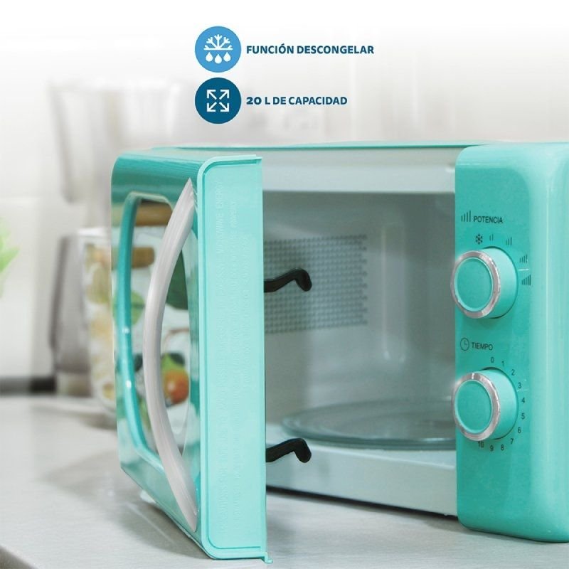 Microondas Grunkel Vintage MW-20AZUL/ 700W/ Capacidad 20L/ Verde