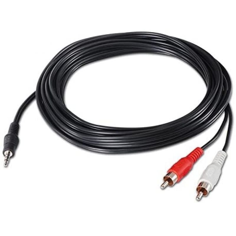Cable Estéreo Nanocable 10.24.0310/ Jack 3.5 Macho - 2x RCA Macho/ 10m/ Negro