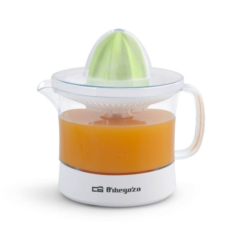 EXPRIMIDOR ORBEGOZO EP 1510 - 25W - CAPACIDAD 0.5L - INCLUYE 2 CONOS - ROTACIÓN BIDIRECCIONAL - ACCESORIOS LAVABLES EN LAVAVAJILLAS