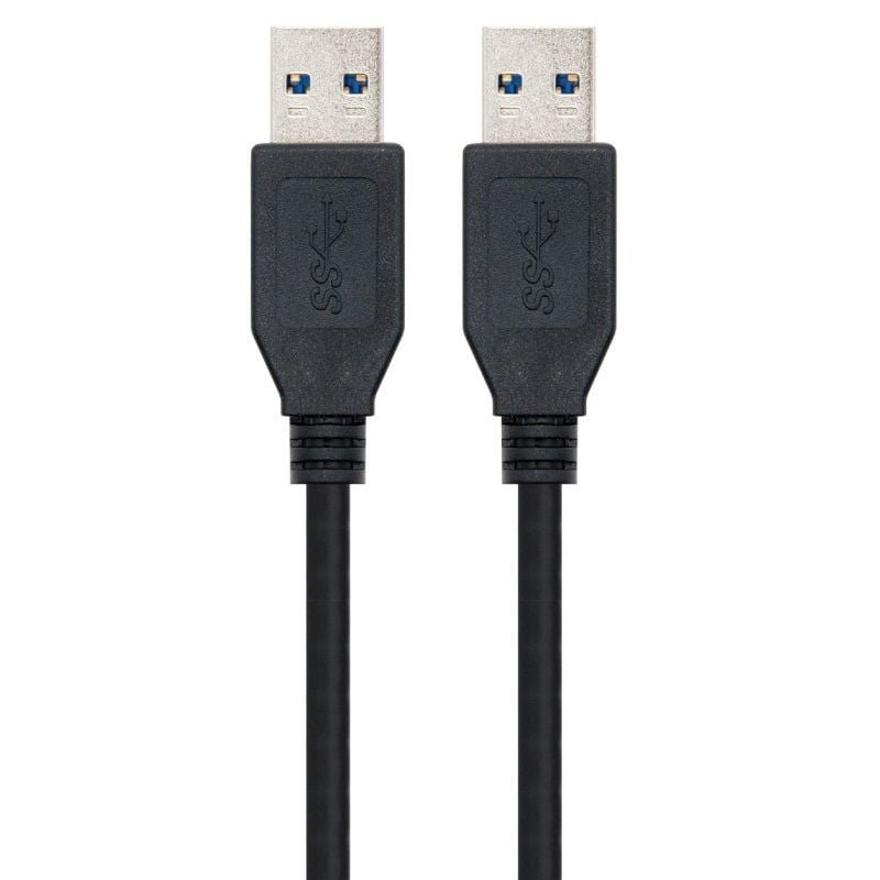 Cable USB 3.0 Nanocable 10.01.1001-BK/ USB Macho - USB Macho/ 1m/ Negro