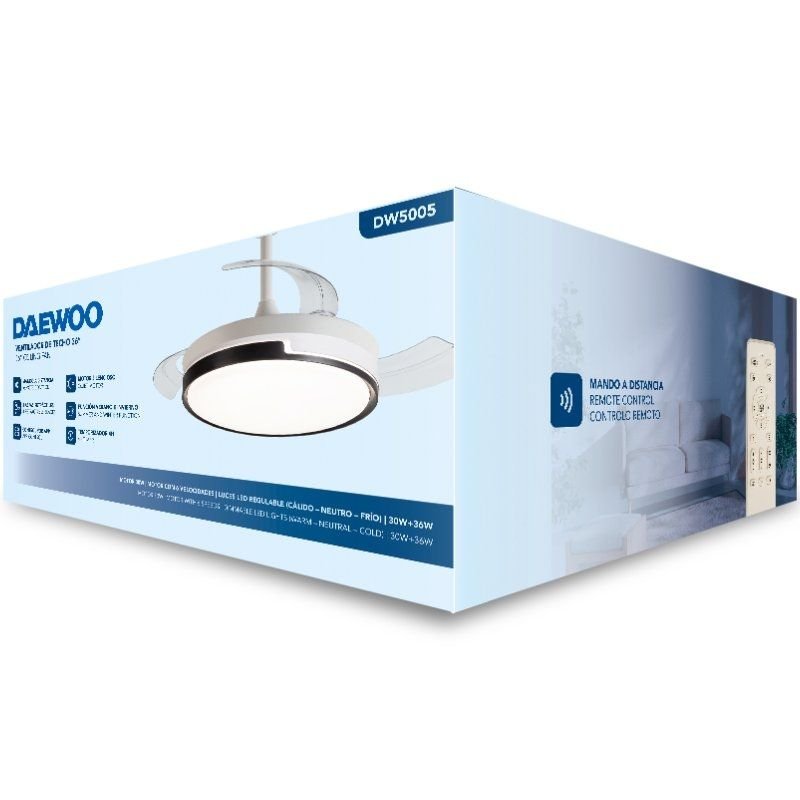 Ventilador de Techo Daewoo DW5005/ 30W/ 3 Aspas/ 6 Velocidades