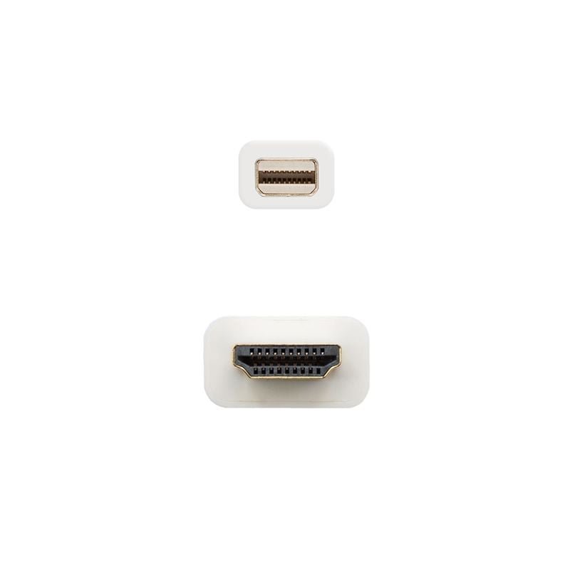 Cable Mini DisplayPort Nanocable 10.15.4002/ Mini DisplayPort Macho - HDMI Macho/ 2m/ Blanco