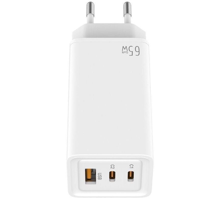 Cargador de Pared GaN Leotec LECSPH65W3W/ 2xUSB Tipo-C/ 1xUSB/ 65W