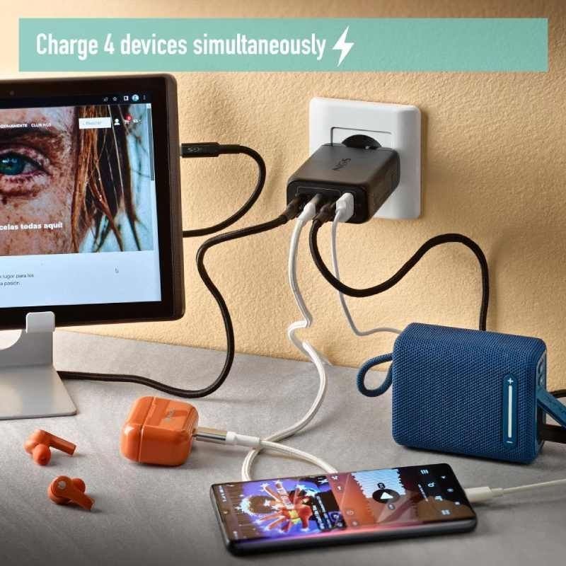 Cargador de Portátil GaN NGS BUD 140W/ 140W/ Automático/ Voltaje 5-21V