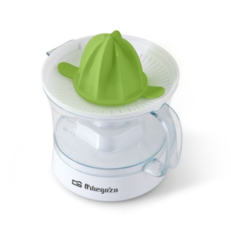 EXPRIMIDOR ORBEGOZO EP 1510 - 25W - CAPACIDAD 0.5L - INCLUYE 2 CONOS - ROTACIÓN BIDIRECCIONAL - ACCESORIOS LAVABLES EN LAVAVAJILLAS