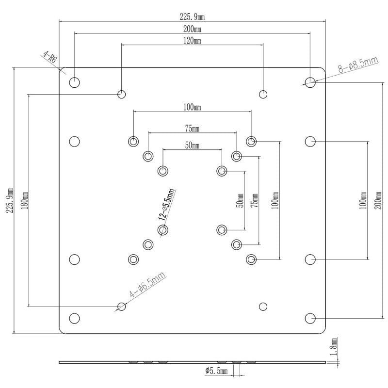 Soporte VESA 200x200 Aisens ACC001-289 para Monitor y TV Aisens/ hasta 30kg