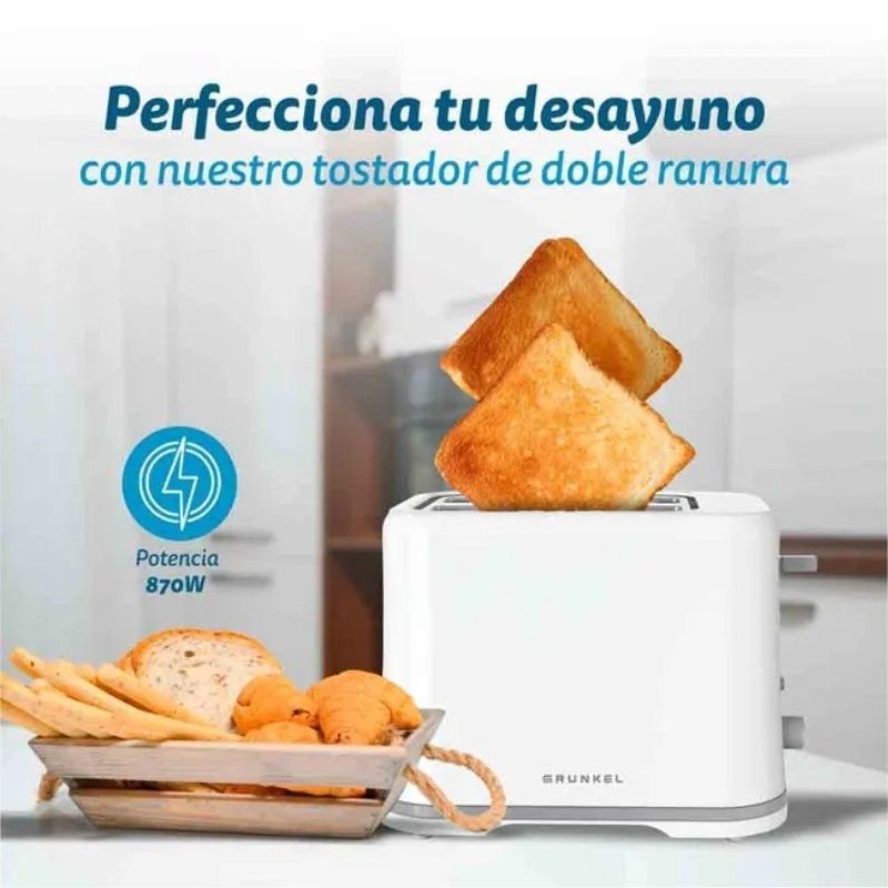 Tostador Grunkel TSB-EASYTOAST/ 870W/ Blanco