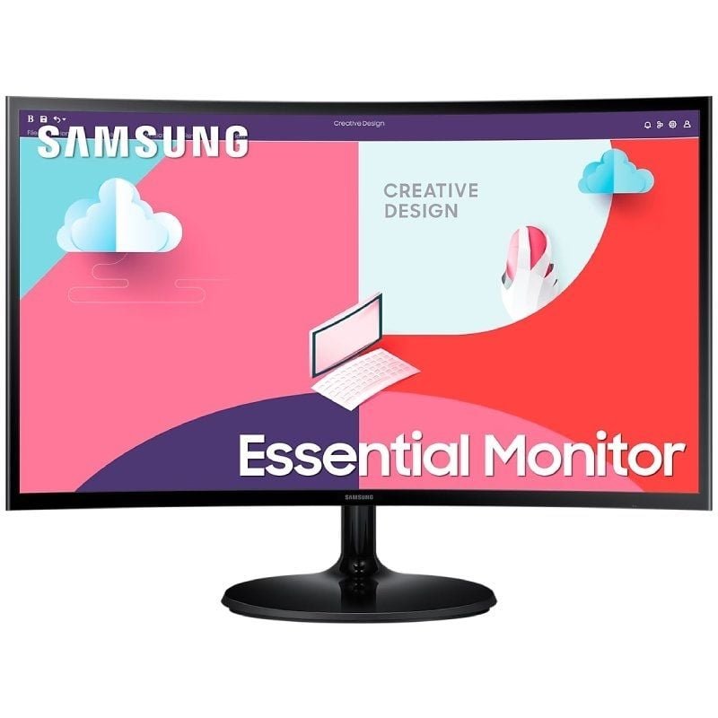 Monitor Profesional Curvo Samsung Essential Monitor S3 S24C360EAU/ 24"/ Full HD/ Negro