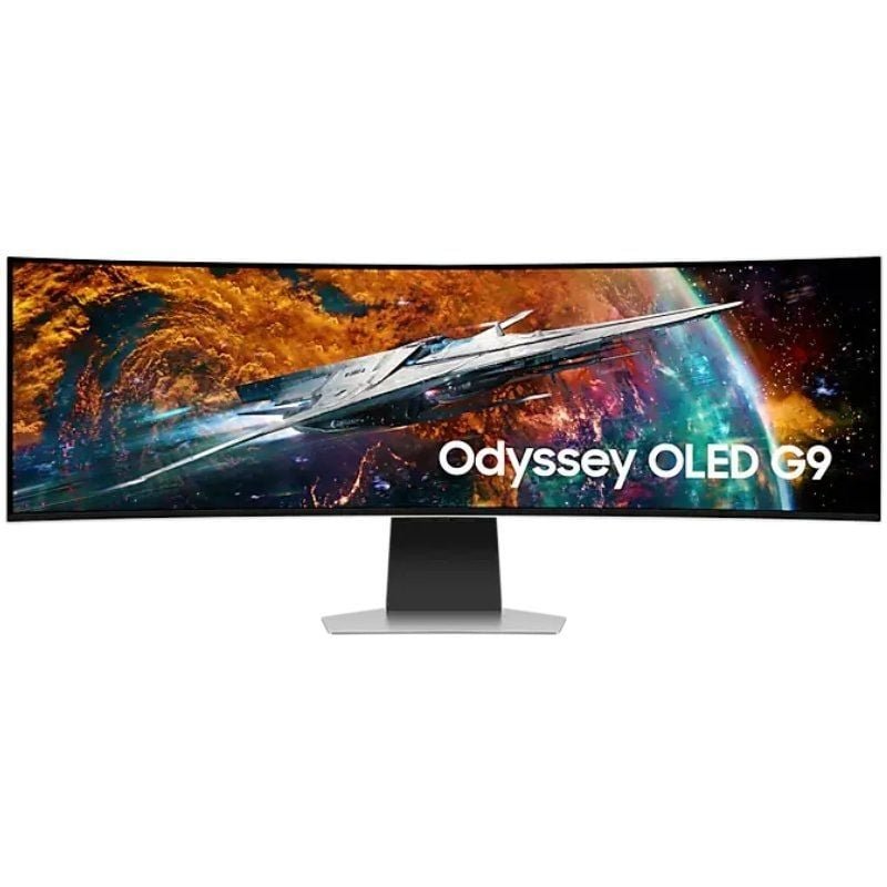 Smart Monitor Gaming Ultrapanorámico Curvo Samsung Odyssey OLEDG9 S49CG954SU 49"/ Dual QHD/ 0.03ms/ 240Hz/ OLED/ Multimedia/ Regulable en altura/Plata