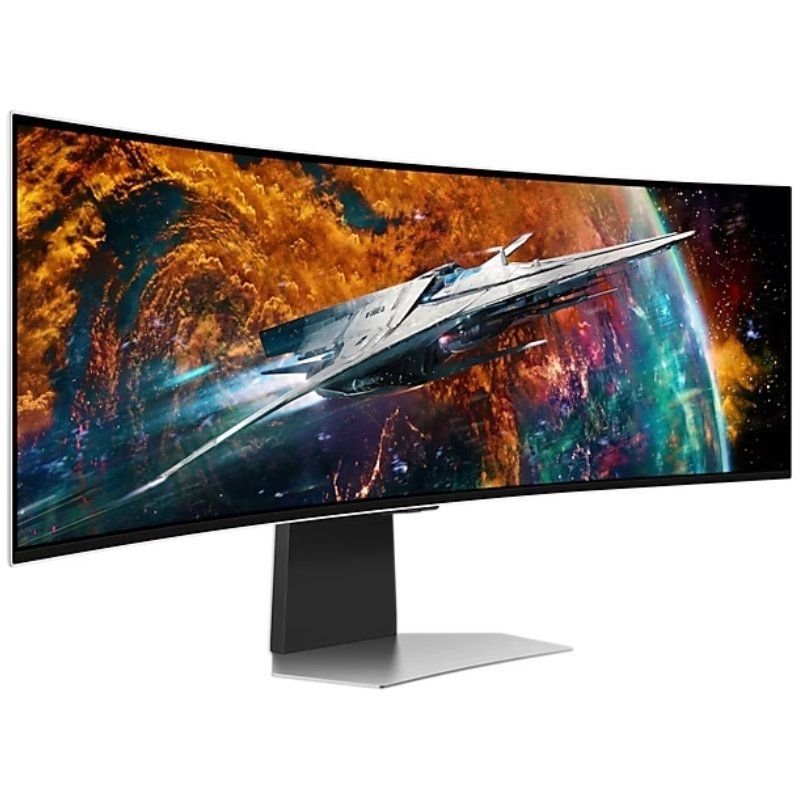 Smart Monitor Gaming Ultrapanorámico Curvo Samsung Odyssey OLEDG9 S49CG954SU 49"/ Dual QHD/ 0.03ms/ 240Hz/ OLED/ Multimedia/ Regulable en altura/Plata