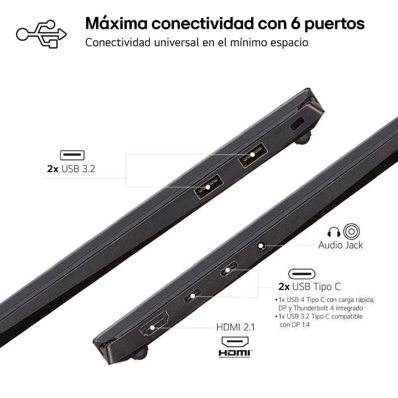 Portátil LG Gram 15Z90S-V.AP55B Intel Core Ultra 5-125H/ 16GB/ 512GB SSD/ 15.6"/ Win11 Pro