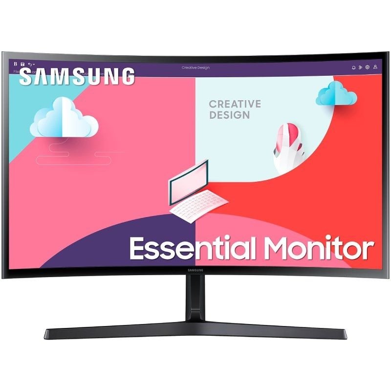 Monitor Profesional Curvo Samsung Essential Monitor S3 S36C S27C366EAU/ 27"/ Full HD/ Negro