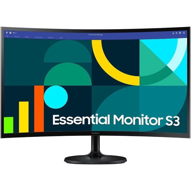 Monitor Profesional Curvo Samsung Essential Monitor S3 S36GD S27D362GAU/ 27"/ Full HD/ Negro